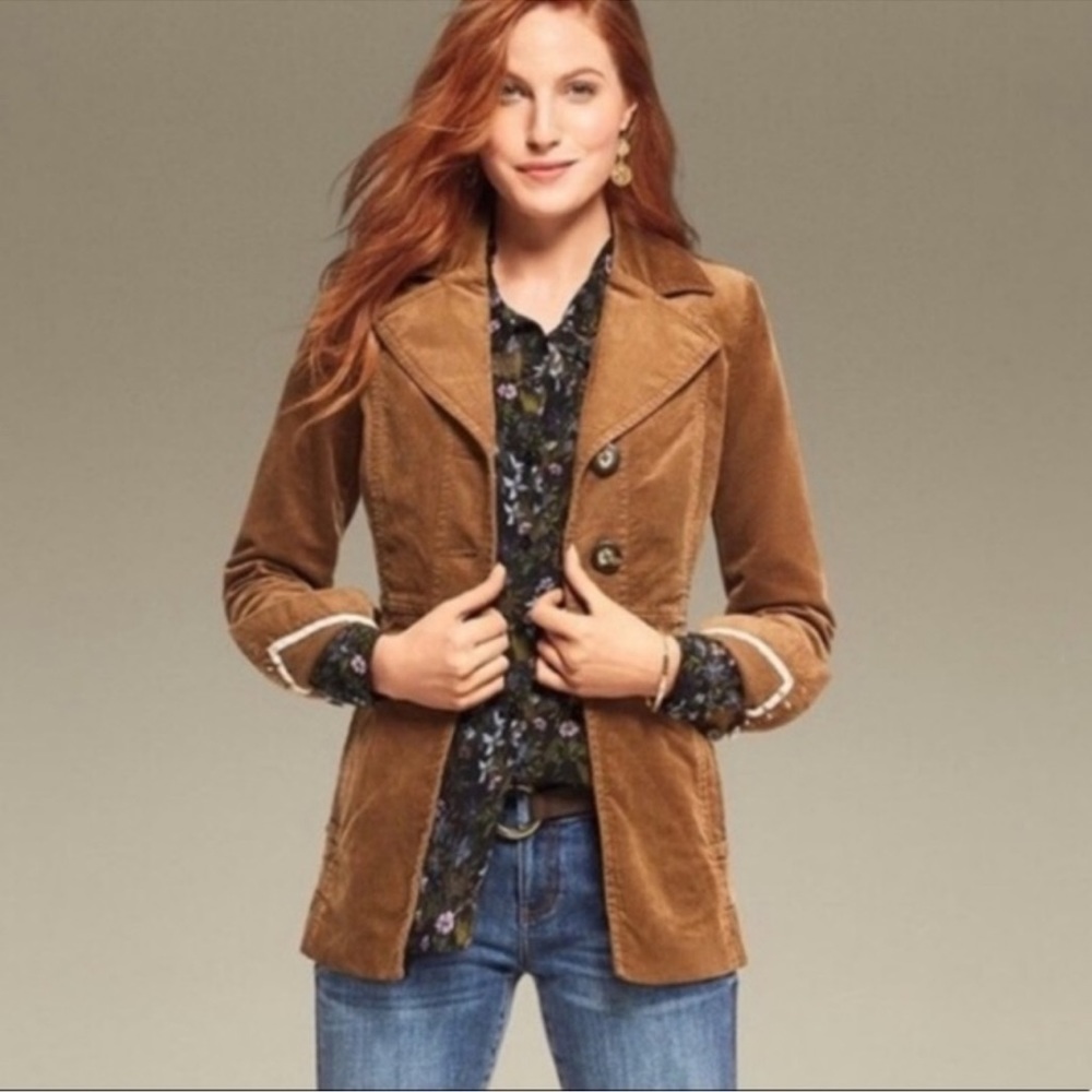 Cabi Journey Jacket Blazer Brown Corduroy Size Medium